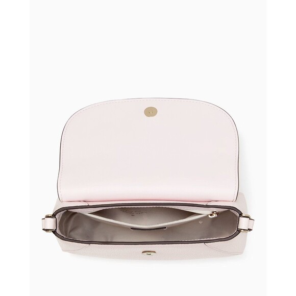 New Kate Spade Monica Mini Flap Crossbody bag Pebble Leather Shimmer Pink - Picture 4 of 5